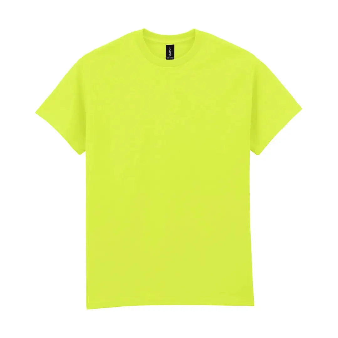 Gildan Ultra Cotton Huomiopaita kahdella Painatuksella - min. 20kpl - Vihreä (Safety Green-Yellow) / S