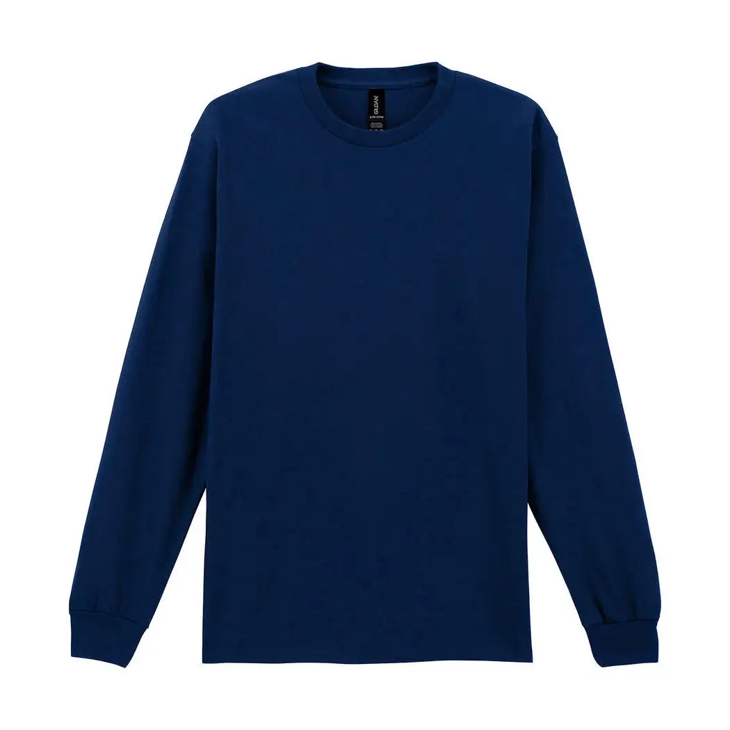 Gildan Ultra Cotton Pitkähihainen T-Paita - Sininen (Navy) / S - Yritystekstiilit
