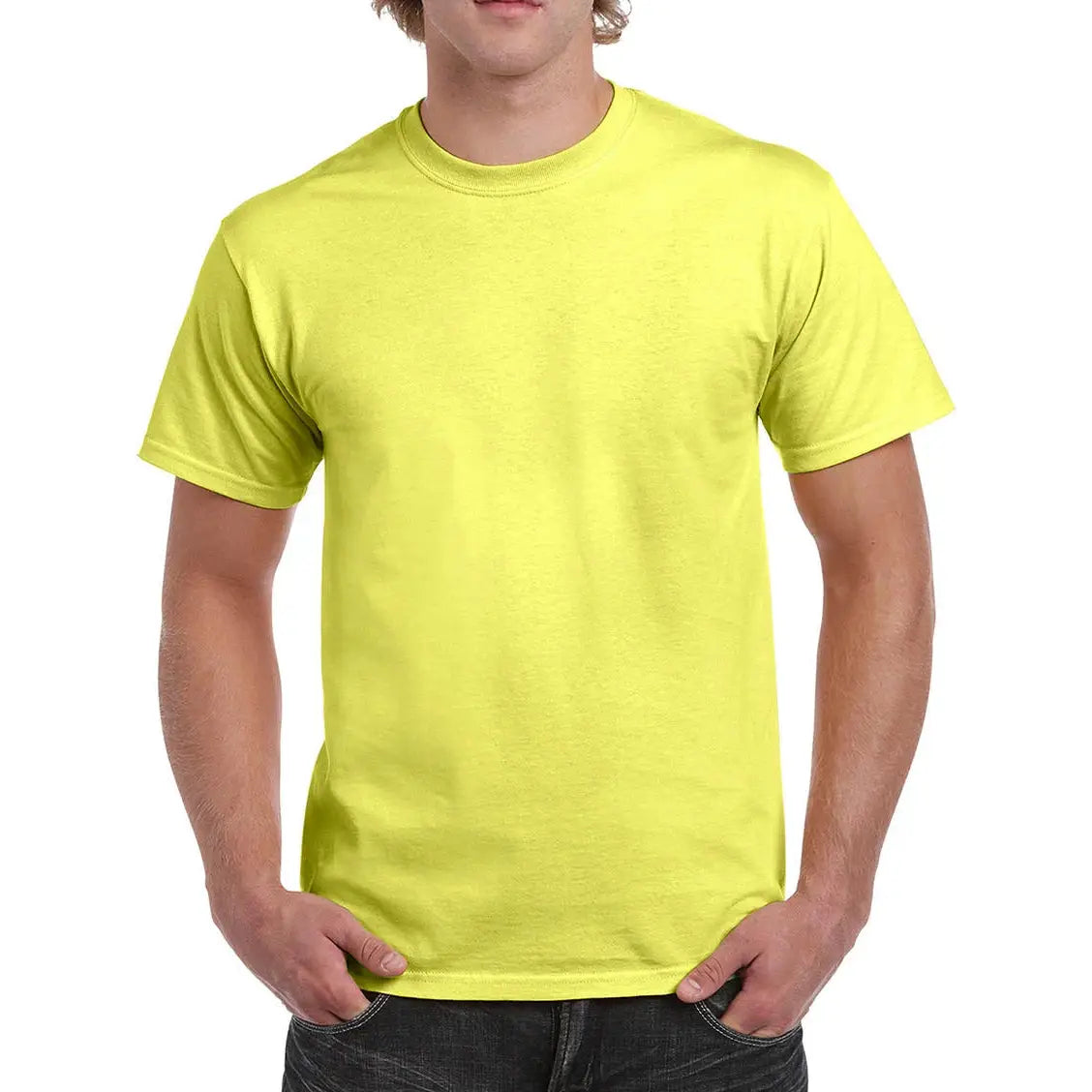 Gildan Ultra Cotton T-Paita - Keltainen (Cornsilk) / S - Yritystekstiilit