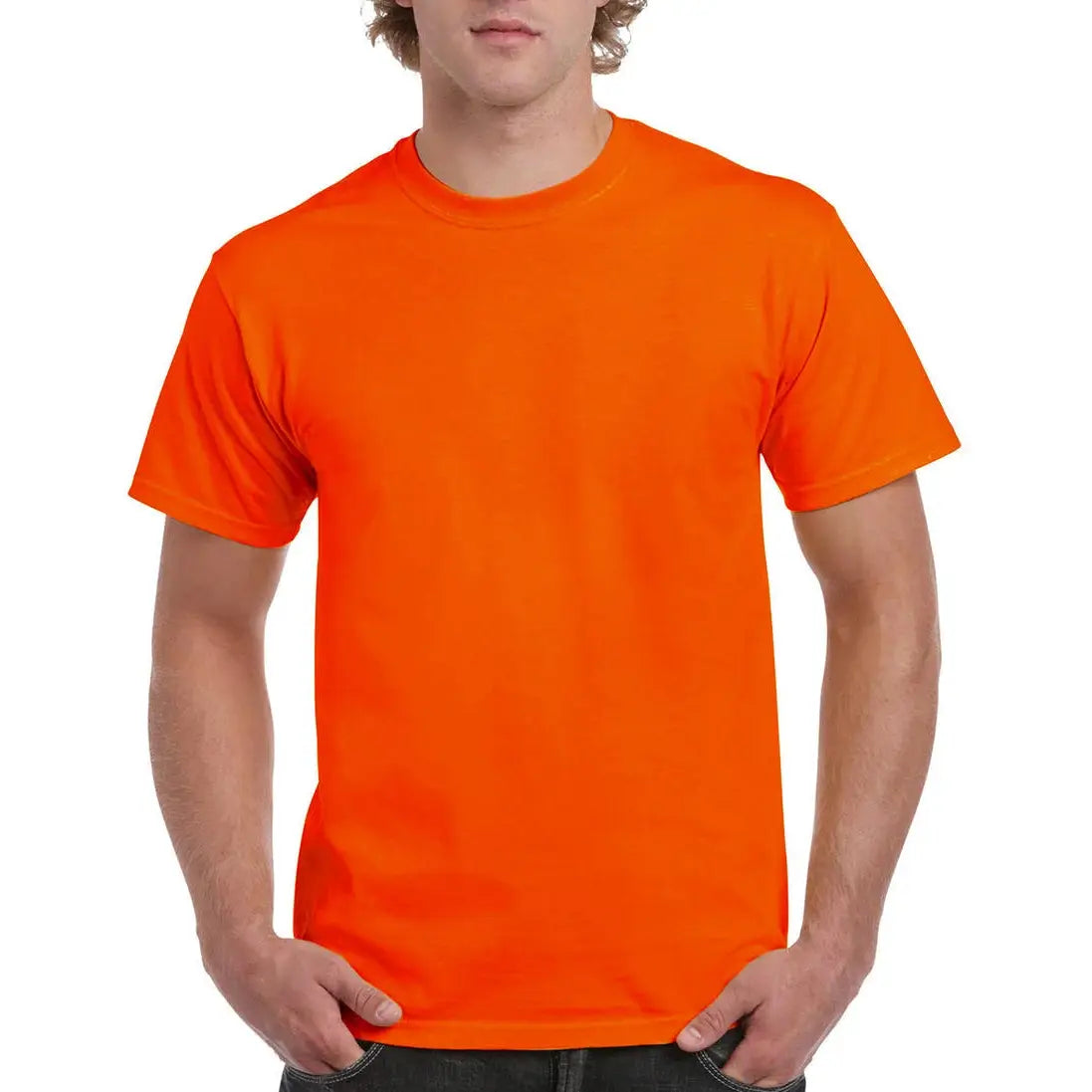 Gildan Ultra Cotton T-Paita - Oranssi (Hi-Vis Orange) / S - Yritystekstiilit