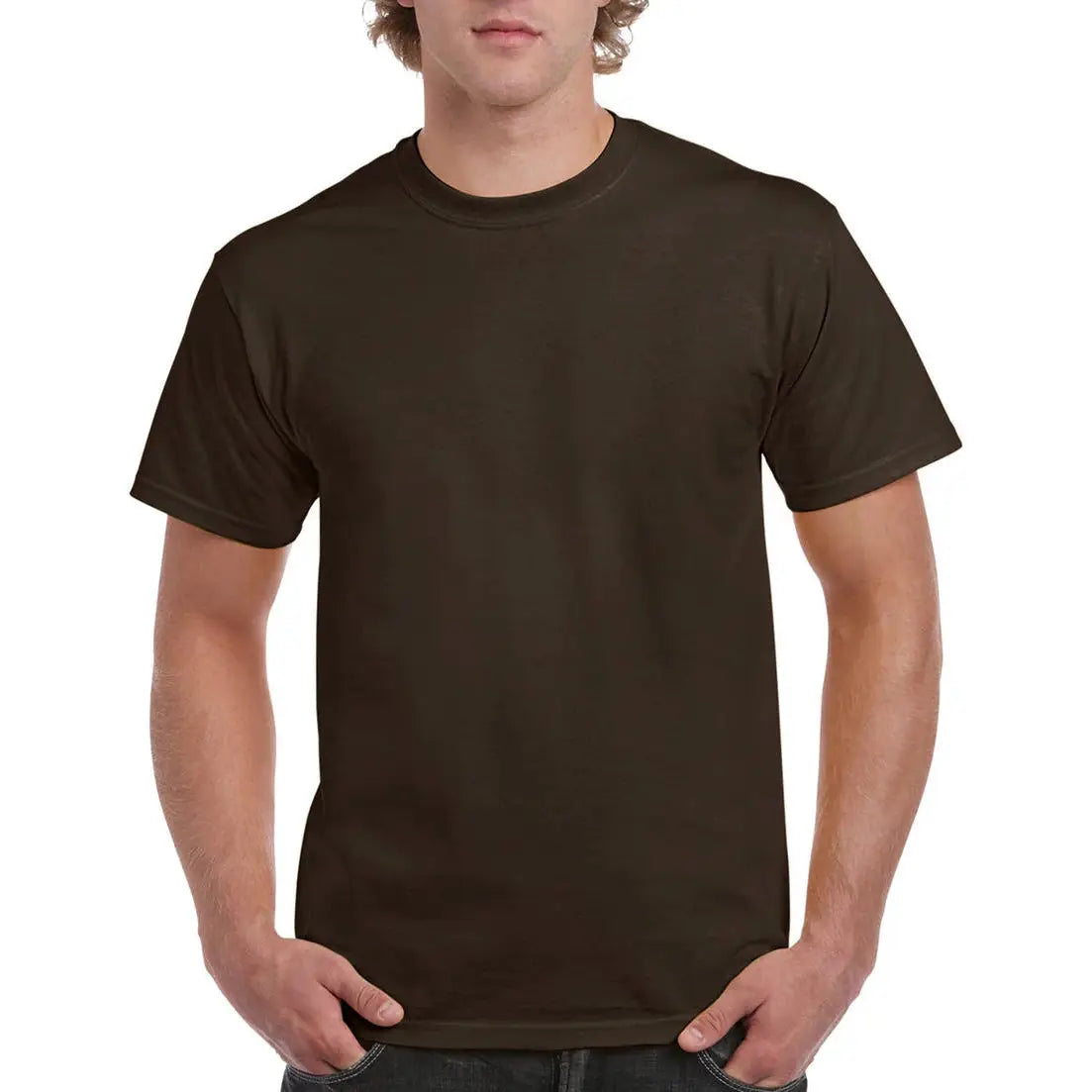 Gildan Ultra Cotton T-Paita - Ruskea (Dark Chocolate) / S - Yritystekstiilit
