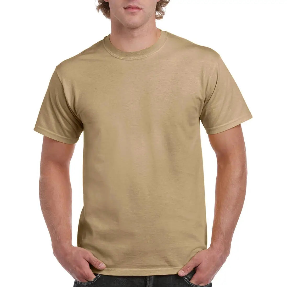 Gildan Ultra Cotton T-Paita - Ruskea (Tan) / S - Yritystekstiilit