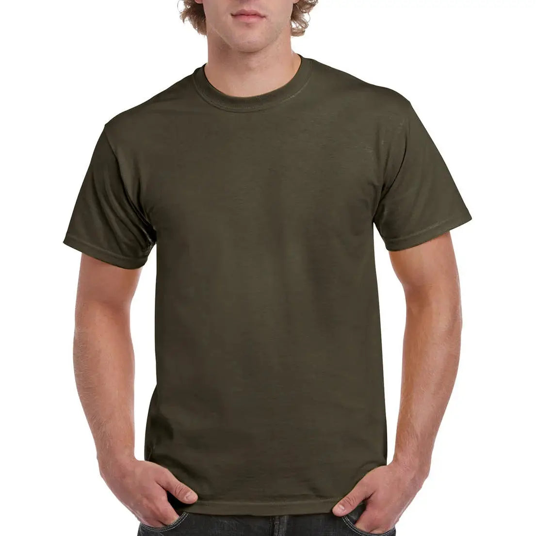 Gildan Ultra Cotton T-Paita - Vihreä (Olive) / S - Yritystekstiilit