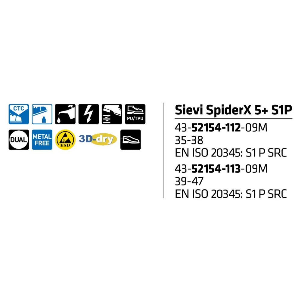 OUTLET Sievi Spiderx 5+ S1P Turvasandaali - Outlet
