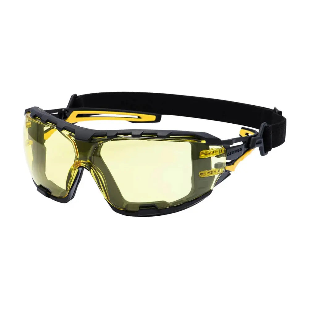 Portwest Anthracite Wraparound Plus -Suojalasit PR02 - Meripihkan kelt. - Suojavarusteet