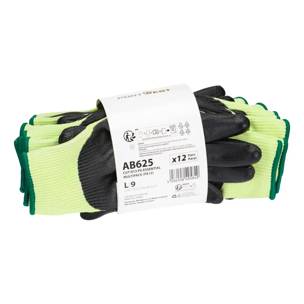Portwest CUT D13 PU- käsine monipakkaus (12Paria) AB625