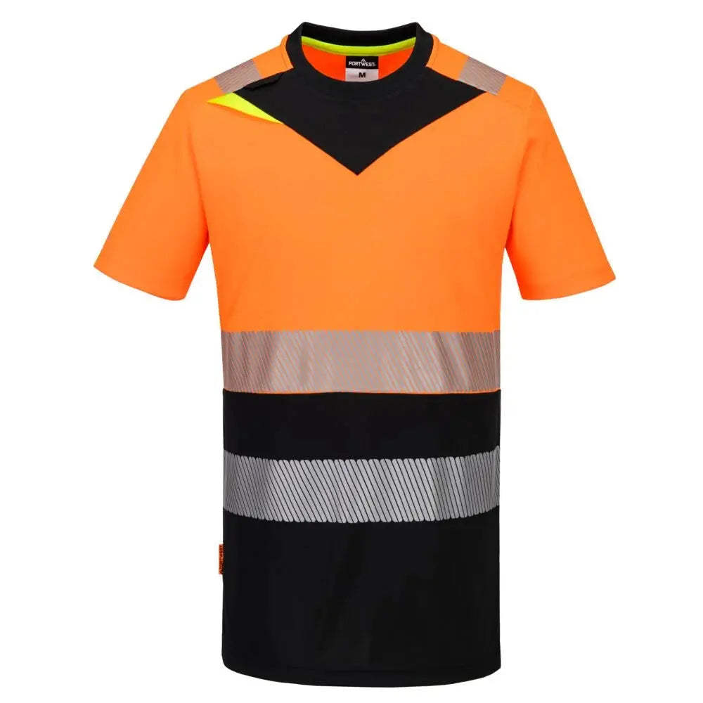 Portwest DX4 Hi-Vis T-paita (luokka 1) DX434 - Oranssi/Musta / 4XL - Työpaidat