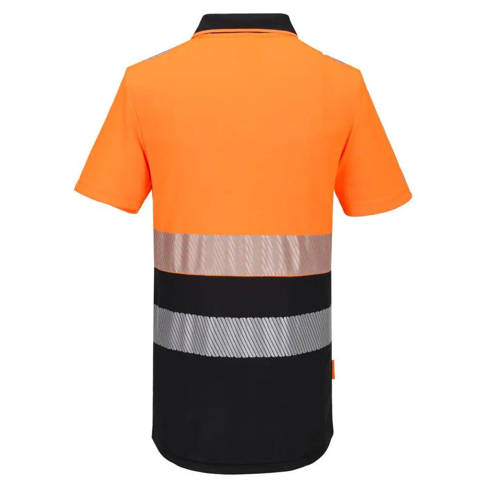 Portwest DX4 Hi-Vis vetoketjullinen Pikee-paita (Luokka 1) DX435 - Oranssi/Musta / 4XL - Työpikeet