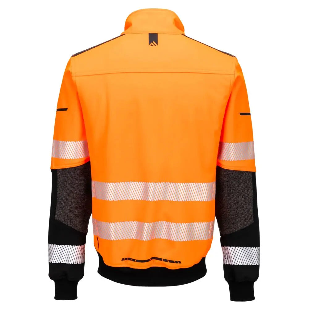 Portwest EV4 Hi-Vis Softshell Bomber-takki (3L) EV468 - Oranssi/Musta / L - Työtakit