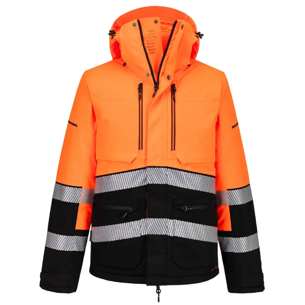 Portwest EV4 Hi-Vis Talvitakki - Oranssi/Musta / L - Työvaatteet