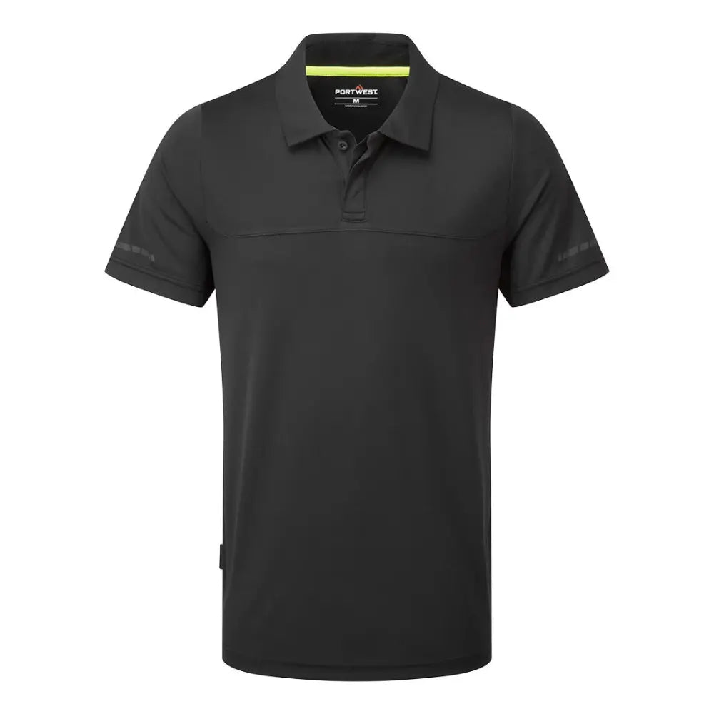 Portwest EV4 ohut lyhythihainen pikee-paita - Musta / 4XL - Työvaatteet