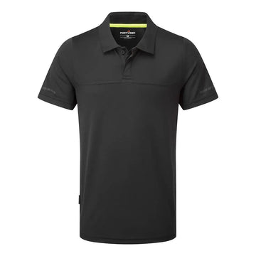 Portwest EV4 ohut lyhythihainen pikee-paita - Musta / 4XL - Työvaatteet