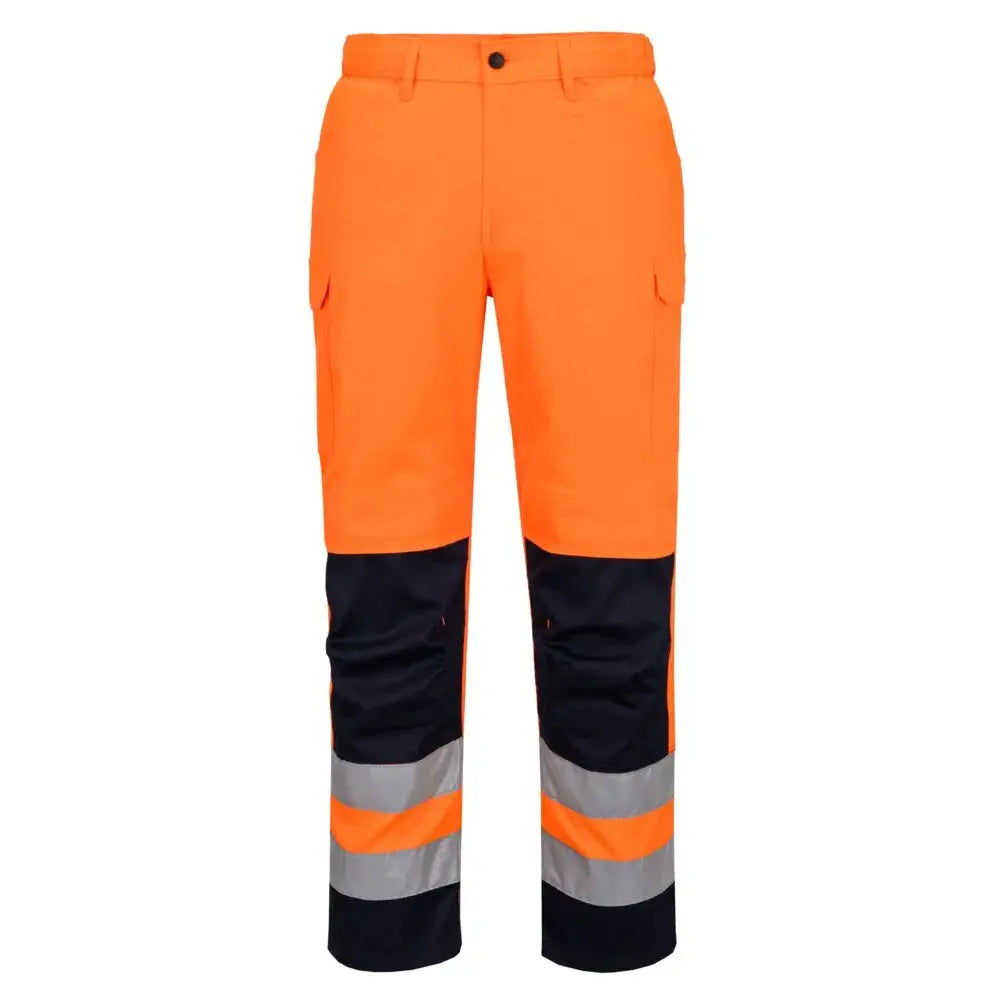 Portwest Hi-Vis Mesh Panel Trousers T143 - Oranssi/navy / 2XL - Työhousut