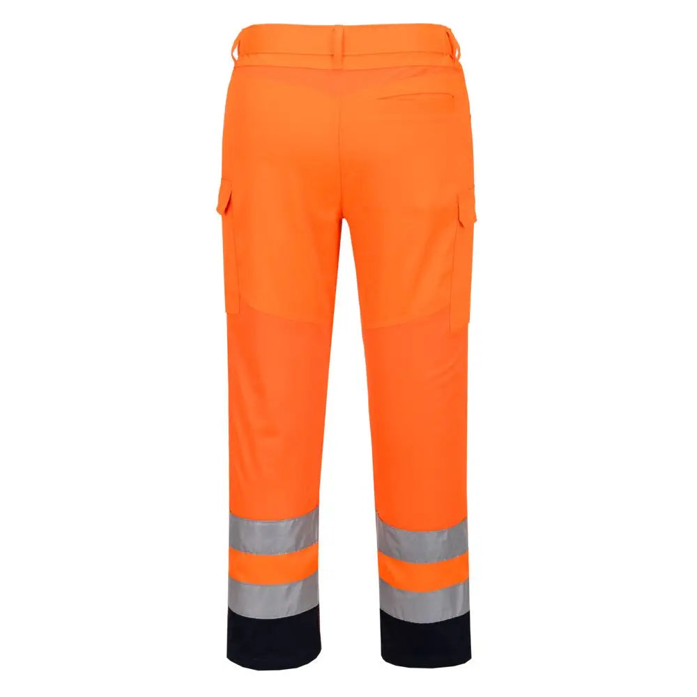 Portwest Hi-Vis Mesh Panel Trousers T143 - Oranssi/navy / 2XL - Työhousut