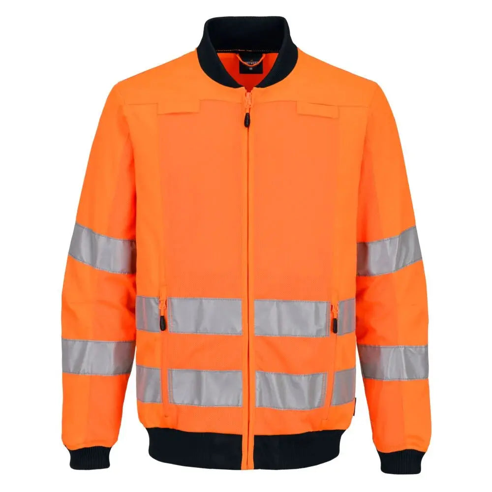 Portwest Hi-Vis Mesh Panel Työtakki T164 - Oranssi/navy / 4XL - Työtakit