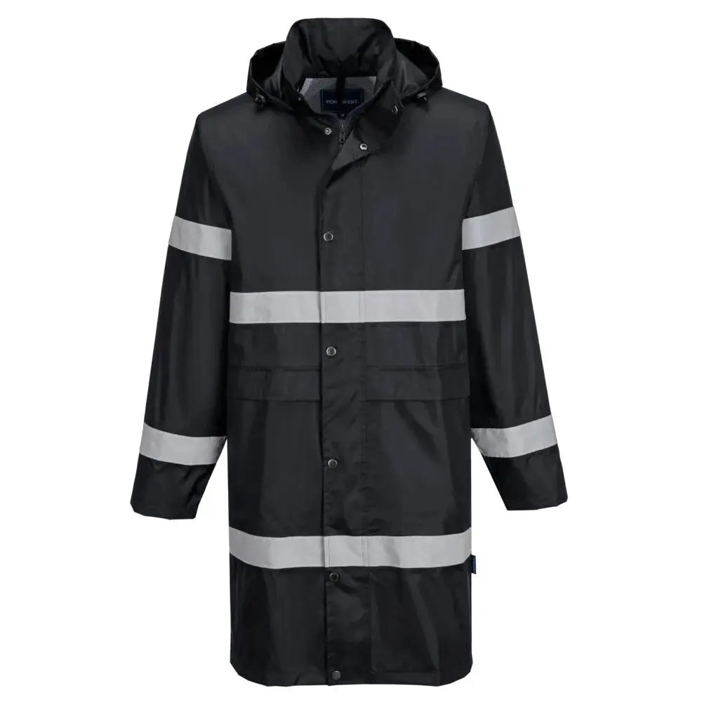 Portwest Iona sadetakki 100cm F437 - Musta / 4XL - Työtakit
