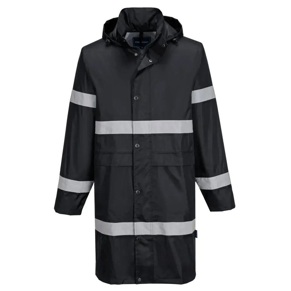 Portwest Iona sadetakki 100cm F437 - Musta / 4XL - Työtakit