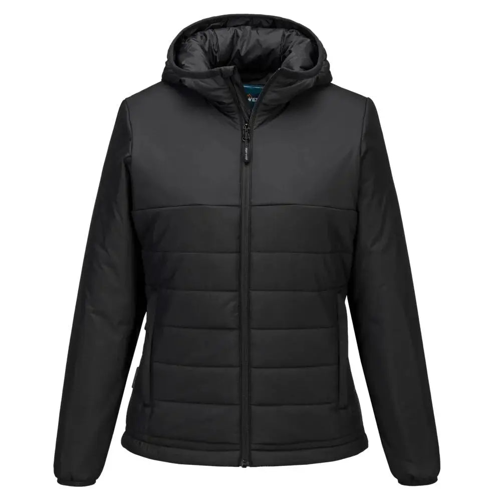 Portwest naisten hupullinen Baffle-takki S613 - Musta / L - Yritystekstiilit