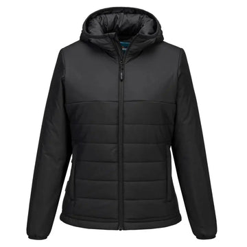 Portwest naisten hupullinen Baffle-takki S613 - Musta / L - Yritystekstiilit
