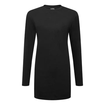 Portwest Naisten puuvilla Relaxed Fit T-paita L/S B194 - Musta / L - Työvaatteet