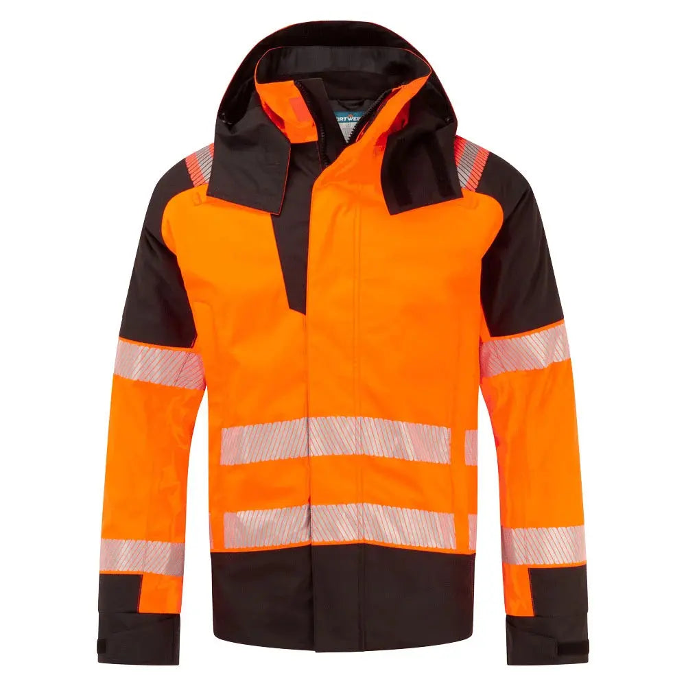 Portwest PW3 FR Modaflame Rain+ Hi-Vis talvitakki - Oranssi/Musta / L - Työvaatteet