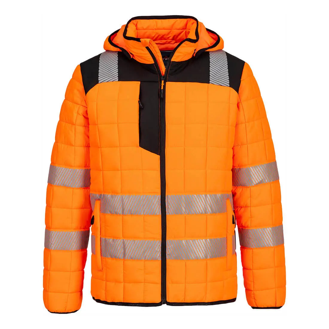 Portwest PW3 Hi-Vis Kevyttoppatakki T165 - Oranssi/Musta / 4XL - Työtakit