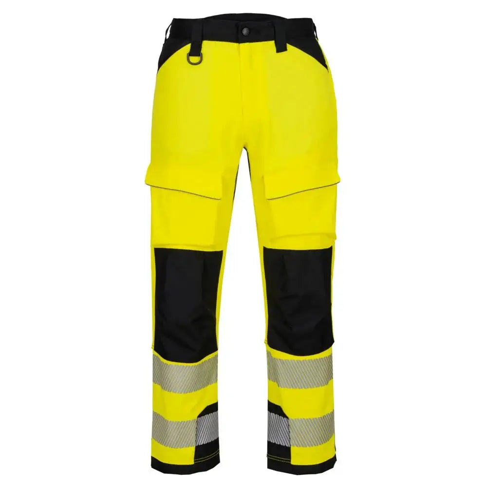 Portwest PW3 Hi-Vis Turvavaljashousut T142 - kelta/ musta / 2XL - Työhousut
