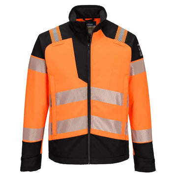 Portwest PW3 Modaflame Softshell Hi-Vis Multi-Normi FR-takki FR718 - Oranssi/Musta / L - Työtakit