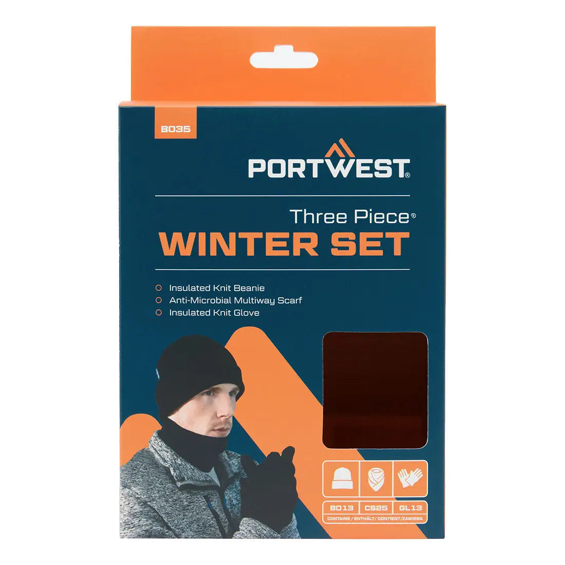 Portwest Talven pipo, huivi ja käsineet setti (3kpl) B035