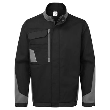 Portwest WX1 Kevyt puuvillainen työtakki CD130 - Musta/Harmaa / 4XL - Työvaatteet