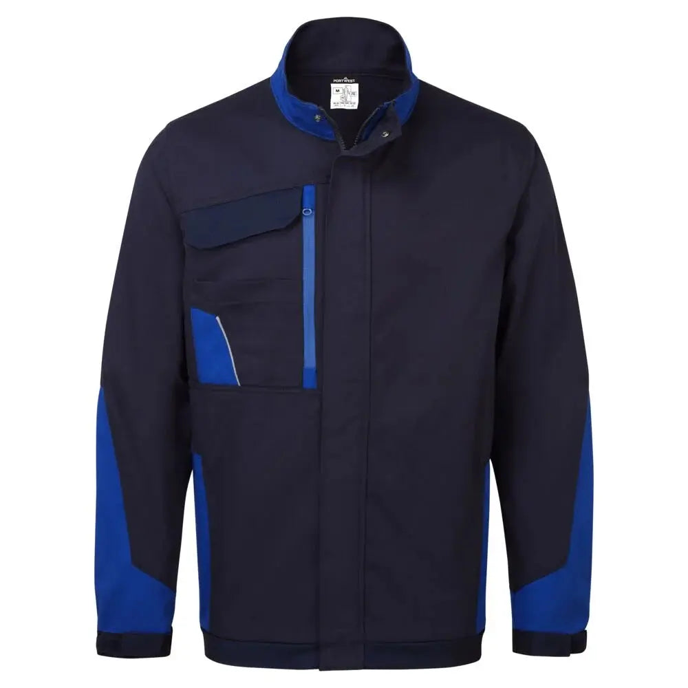 Portwest WX1 Vuorellinen puuvillainen kaksisävyinen työtakki CD118 - Tummansininen/Royalsininen / 4XL - Työvaatteet