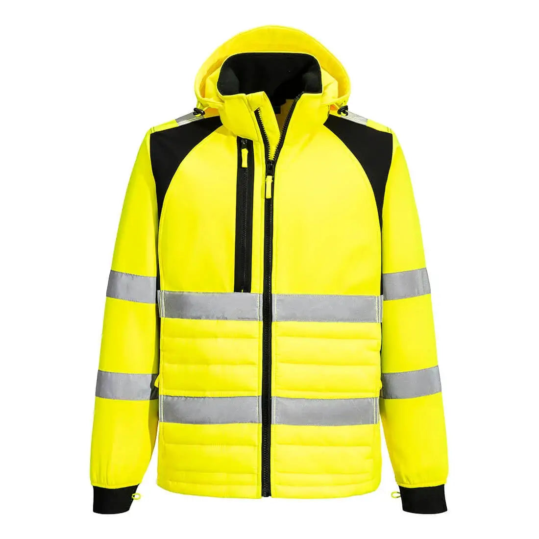 Portwest WX2 Eco Hi-Vis Hybridi toppatakki - kelta/ musta / L - Työvaatteet