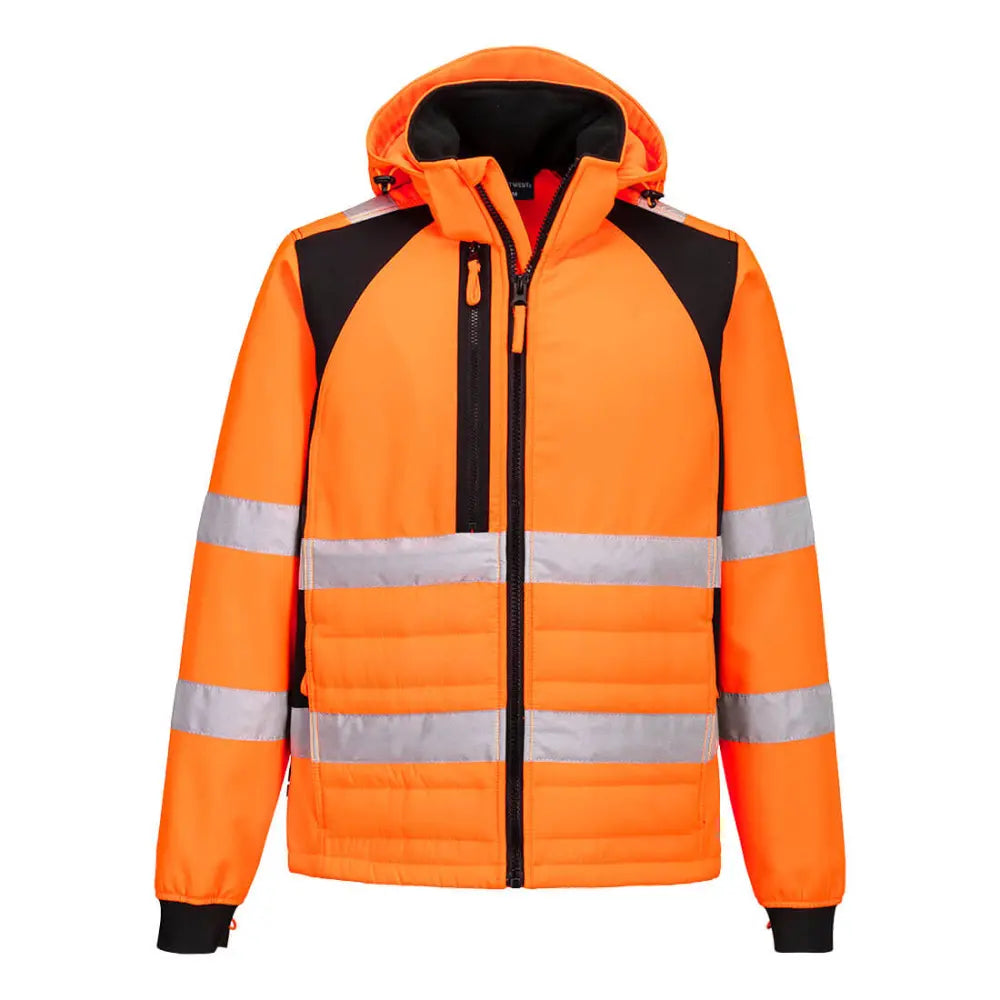 Portwest WX2 Eco Hi-Vis Hybridi toppatakki - Oranssi/Musta / L - Työvaatteet