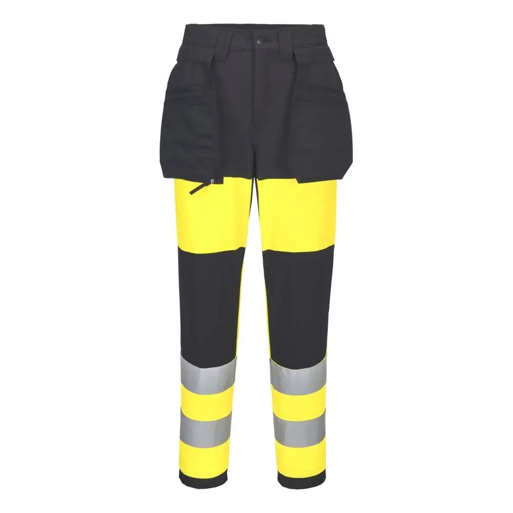 Portwest WX2 Eco Hi-Vis luokan 1 naisten Stretch-housut CD847 - kelta/ musta / 24 - Työhousut