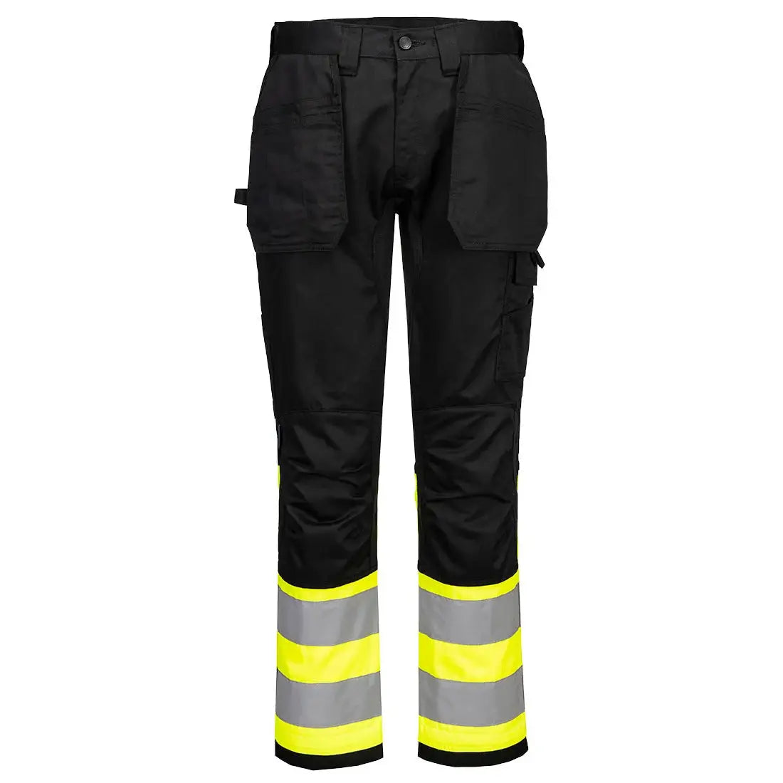 Portwest WX2 Eco Hi-Vis riipputasku housut Luokka 1 CD858 - kelta/ musta / 2XL - Työhousut
