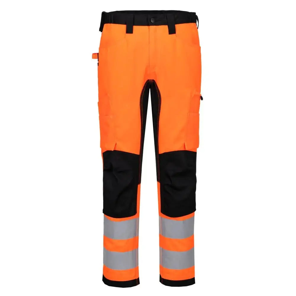 Portwest WX2 Eco Hi-Vis Stretch-perustyöhousut CD848 - Oranssi/Musta / 2XL - Työhousut
