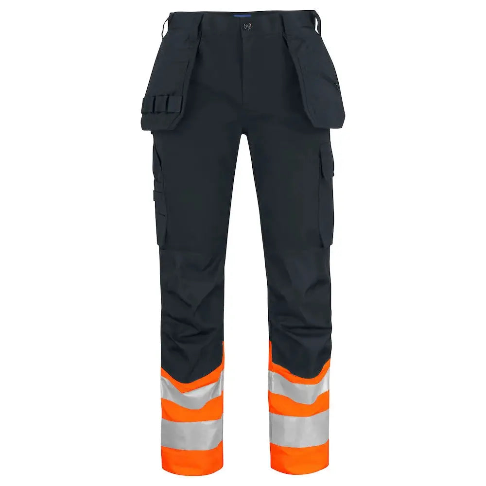 Projob 6534 Huomioriipputaskuhousut EN ISO 20471 Luokka 1 - Oranssi/Musta / D100 - Työvaatteet