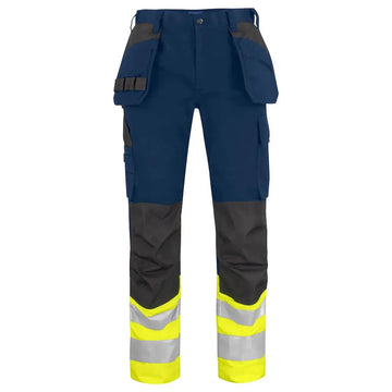 Projob 6534 Huomioriipputaskuhousut EN ISO 20471 Luokka 1 - Keltainen/Sininen / D100 - Työvaatteet