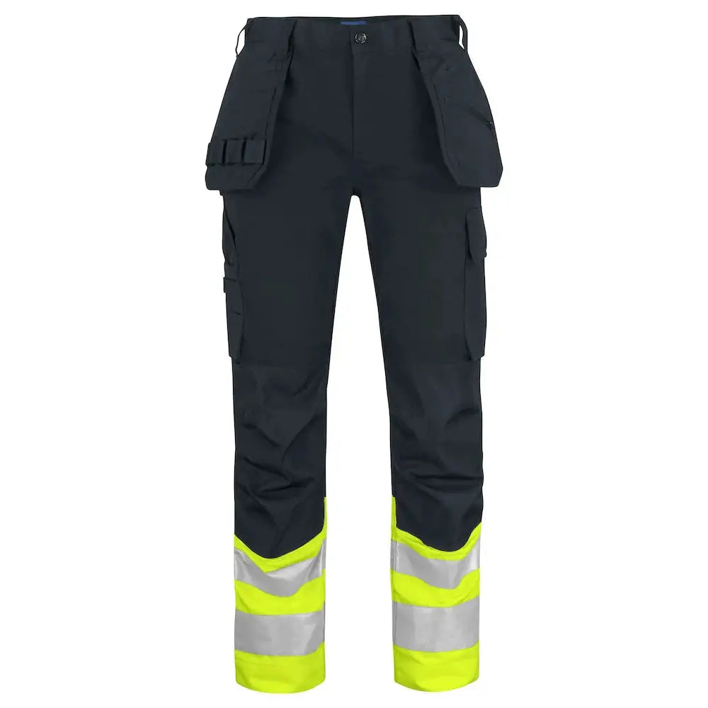 Projob 6534 Huomioriipputaskuhousut EN ISO 20471 Luokka 1 - Keltainen/Musta / D100 - Työvaatteet