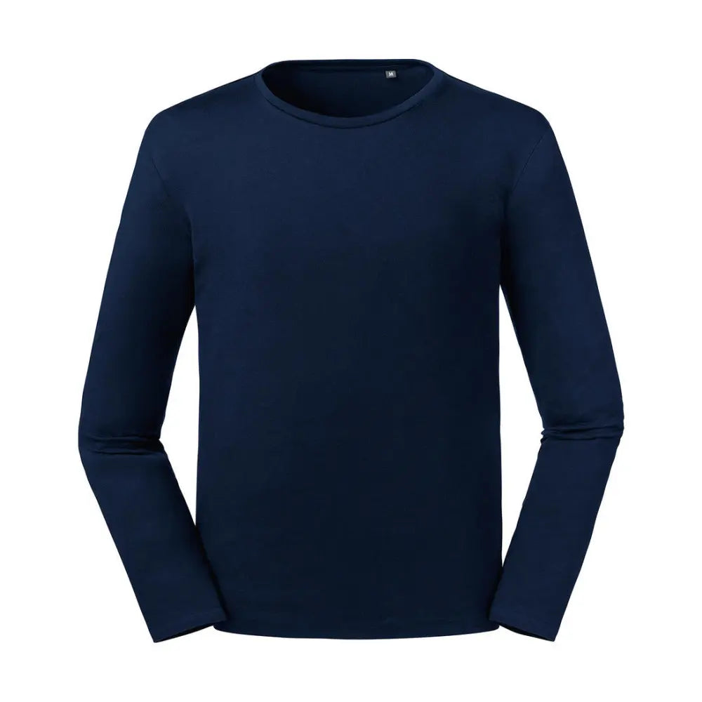 Russell Men’s Pure Organic L/S Tee Miesten Orgaaninen Pitkähihainen T-Paita - Sininen (French Navy) / XS