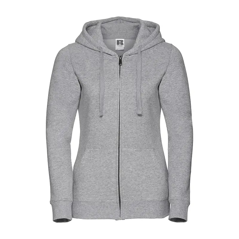 Russell Naisten Authentic Vetoketjuhuppari - Harmaa (Light Oxford) / XS - Yritystekstiilit