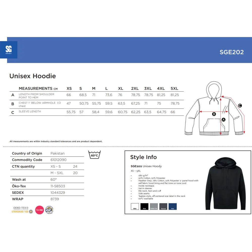 SG Essentials Unisex Huppari - Yritystekstiilit