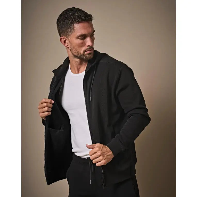Tee Jays Ribbed Interlock vetoketjuhuppari - Yritystekstiilit